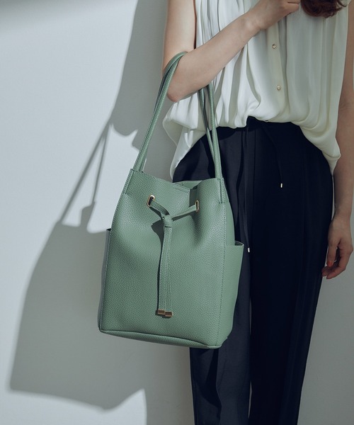 VIS（ビス）の「【A4対応】フロントタイトートバッグ（トートバッグ・レディース・ブラック/グリーン系その他/ベージュ系その他/キナリ/ベージュ系その他2/サックスブルー・FREE）」の21枚目の写真