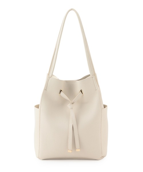 VIS（ビス）の「【A4対応】フロントタイトートバッグ（トートバッグ・レディース・ブラック/グリーン系その他/ベージュ系その他/キナリ/ベージュ系その他2/サックスブルー・FREE）」の7枚目の写真