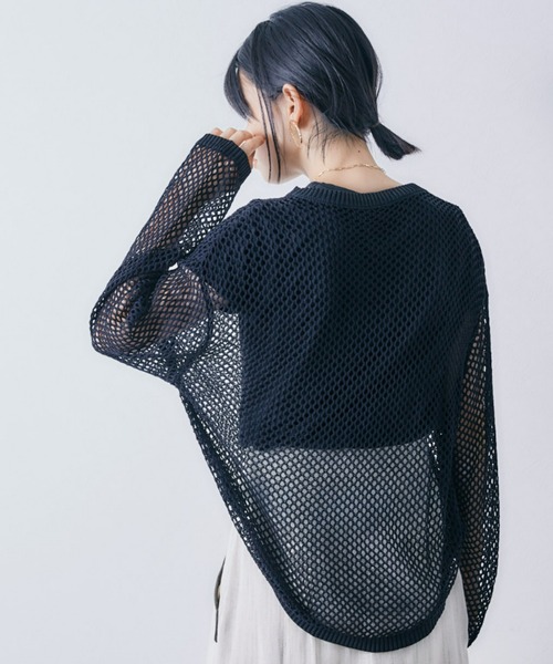 ECRIRE(エクリール)の「フィッシュネットニットトップス(ニット/セーター・レディース・オフホワイト/ブラック/グリーン・フリー)」の20枚目の写真