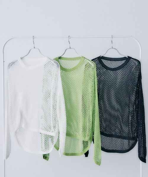 ECRIRE(エクリール)の「フィッシュネットニットトップス(ニット/セーター・レディース・オフホワイト/ブラック/グリーン・フリー)」の21枚目の写真