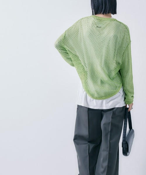 ECRIRE(エクリール)の「フィッシュネットニットトップス(ニット/セーター・レディース・オフホワイト/ブラック/グリーン・フリー)」の13枚目の写真