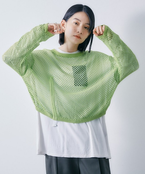 ECRIRE(エクリール)の「フィッシュネットニットトップス(ニット/セーター・レディース・オフホワイト/ブラック/グリーン・フリー)」の18枚目の写真
