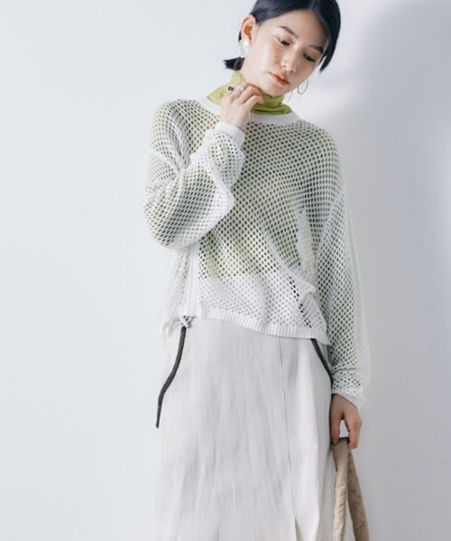 ECRIRE(エクリール)の「フィッシュネットニットトップス(ニット/セーター・レディース・オフホワイト/ブラック/グリーン・フリー)」の19枚目の写真