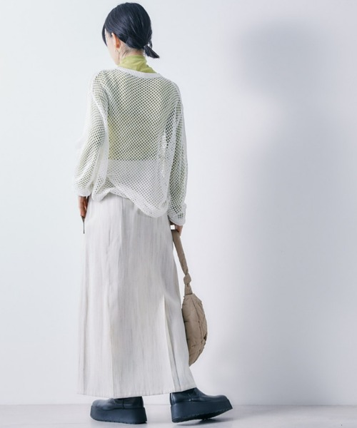 ECRIRE(エクリール)の「フィッシュネットニットトップス(ニット/セーター・レディース・オフホワイト/ブラック/グリーン・フリー)」の6枚目の写真