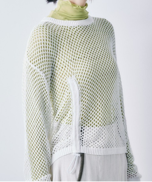 ECRIRE(エクリール)の「フィッシュネットニットトップス(ニット/セーター・レディース・オフホワイト/ブラック/グリーン・フリー)」の10枚目の写真