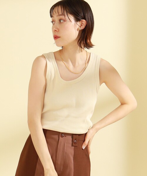 Ray BEAMS（レイビームス）の「Ray BEAMS / テレコ ヘンリー タンクトップ（Tシャツ/カットソー・レディース・チャコールグレー/ライトブルー/イエロー/ホワイト系その他6/ケリー/ブラック/レッド・ONE SIZE）」の8枚目の写真