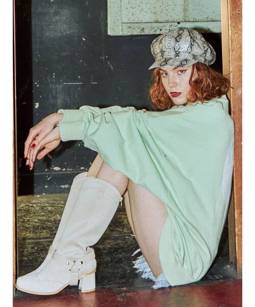 jouetie（ジュエティ）の「エコレザーキャスケット（キャスケット・レディース・ブラック/グリーン/その他1・FREE）」の8枚目の写真