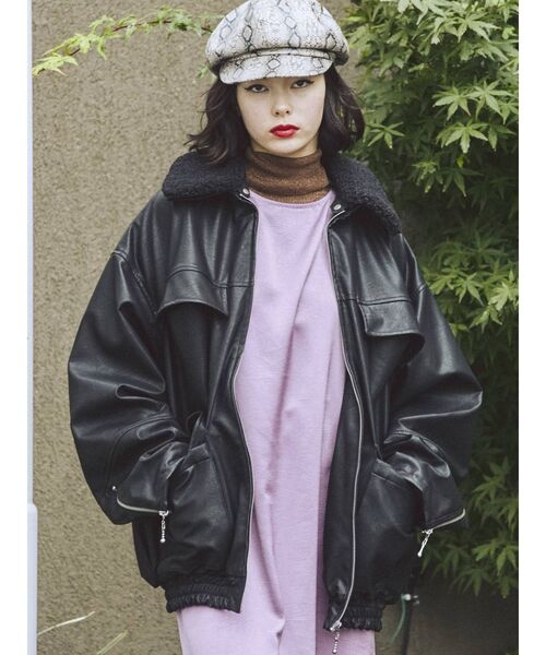 jouetie（ジュエティ）の「エコレザーキャスケット（キャスケット・レディース・ブラック/グリーン/その他1・FREE）」の9枚目の写真