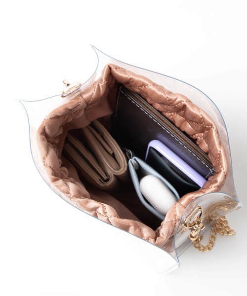 WEGO（ウィゴー）の「WEGO/キルティングクリアショルダーバッグ（ショルダーバッグ・レディース・ベージュ/アイボリー/ブラック・FREE）」の13枚目の写真