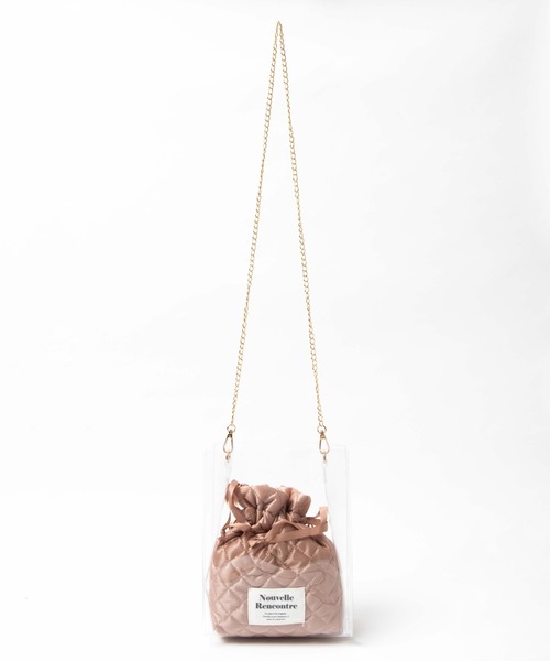 WEGO（ウィゴー）の「WEGO/キルティングクリアショルダーバッグ（ショルダーバッグ・レディース・ベージュ/アイボリー/ブラック・FREE）」の12枚目の写真