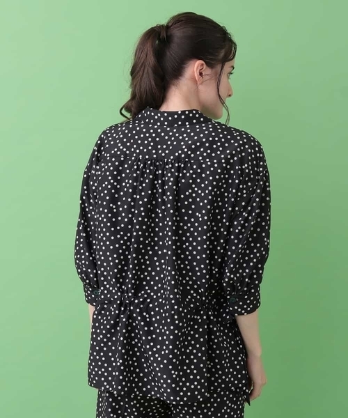 Jocomomola(ホコモモラ)の「Pequenos lunares ドットブラウス(シャツ/ブラウス・レディース・グリーン/ブラック・40)」の4枚目の写真