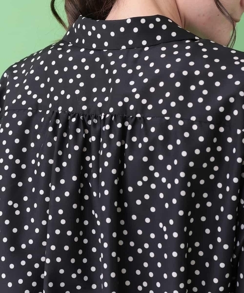 Jocomomola(ホコモモラ)の「Pequenos lunares ドットブラウス(シャツ/ブラウス・レディース・グリーン/ブラック・40)」の5枚目の写真
