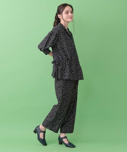 Jocomomola(ホコモモラ)の「Pequenos lunares ドットブラウス(シャツ/ブラウス・レディース・グリーン/ブラック・40)」の12枚目の写真