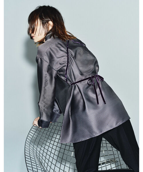 【上下セット】RBS リボンベアトップ＆ハイウエストパンツのセットアップ Ray BEAMS（レイビームス）の「RBS / サイド ヘム リボン パンツ