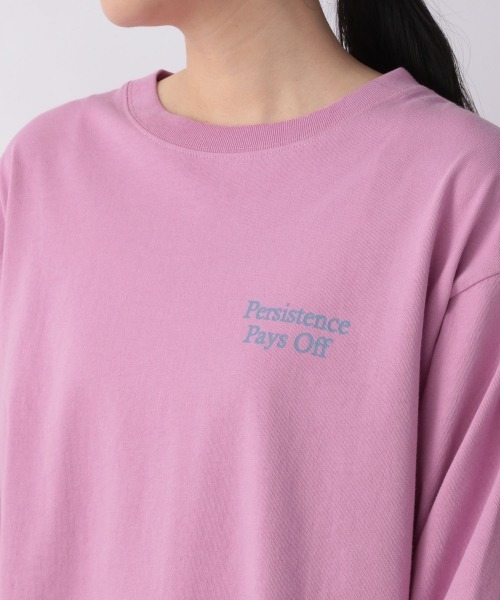 LOWRYS FARM（ローリーズファーム）の「ロゴＴシャツロングスリーブ　214920（Tシャツ/カットソー・レディース・ブラック/オフホワイト/ピンク/イエロー・FREE）」の11枚目の写真