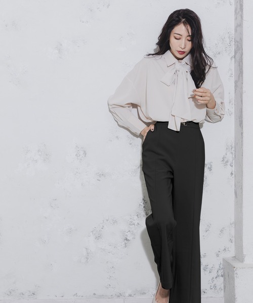 Julia Boutique（ジュリアブティック）の「ビット付きセンターシームストレートパンツ/21508（その他パンツ・レディース・ブラック/ベージュ/ライトベージュ/グリーン系・ONE）」の20枚目の写真