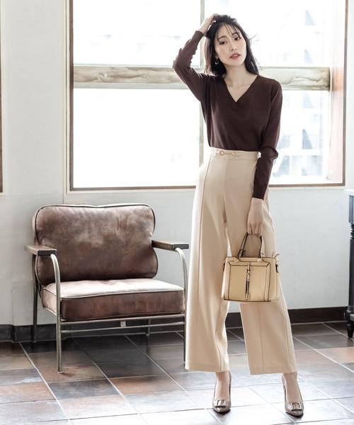 Julia Boutique（ジュリアブティック）の「ビット付きセンターシームストレートパンツ/21508（その他パンツ・レディース・ブラック/ベージュ/ライトベージュ/グリーン系・ONE）」の18枚目の写真