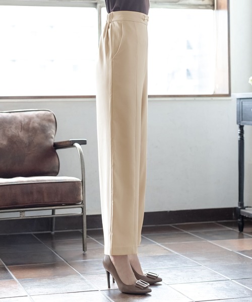Julia Boutique（ジュリアブティック）の「ビット付きセンターシームストレートパンツ/21508（その他パンツ・レディース・ブラック/ベージュ/ライトベージュ/グリーン系・ONE）」の14枚目の写真