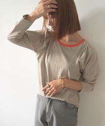 タックスリーブボーダートップス