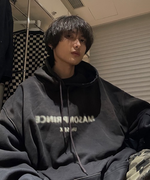 MASONPRINCE（メイソンプリンス）の「オーバーサイズヴィンテージ加工フロントロゴパーカー WY6045 【MASONPRINCE】（パーカー・メンズ・ブラック/ブルー/マスタード・L/S/M）」の5枚目の写真