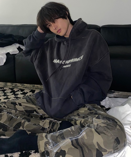 MASONPRINCE（メイソンプリンス）の「オーバーサイズヴィンテージ加工フロントロゴパーカー WY6045 【MASONPRINCE】（パーカー・メンズ・ブラック/ブルー/マスタード・L/S/M）」の7枚目の写真