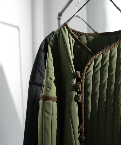 antiqua（アンティカ）の「キルティングショートジャケット（ミリタリージャケット・メンズ・カーキ/ブラック・FREE）」の5枚目の写真