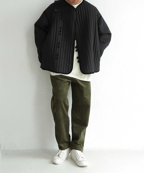 antiqua（アンティカ）の「キルティングショートジャケット（ミリタリージャケット・メンズ・カーキ/ブラック・FREE）」の7枚目の写真