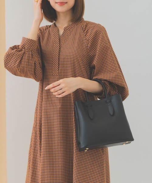 RODE SKO（ロデスコ）の「2WAYボックス型トートバッグ（トートバッグ・レディース・ブラック/ボルドー/モカ/グリーン系その他/アイボリー/キャメル/グレー/イエロー系その他・ONE）」の3枚目の写真