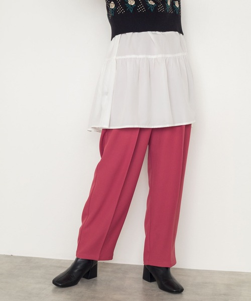 w closet（ダブルクローゼット）の「ポリツイルタックパンツ（その他パンツ・レディース・ブラック/カーキ/グリーン/ピンク系その他・FREE）」の4枚目の写真