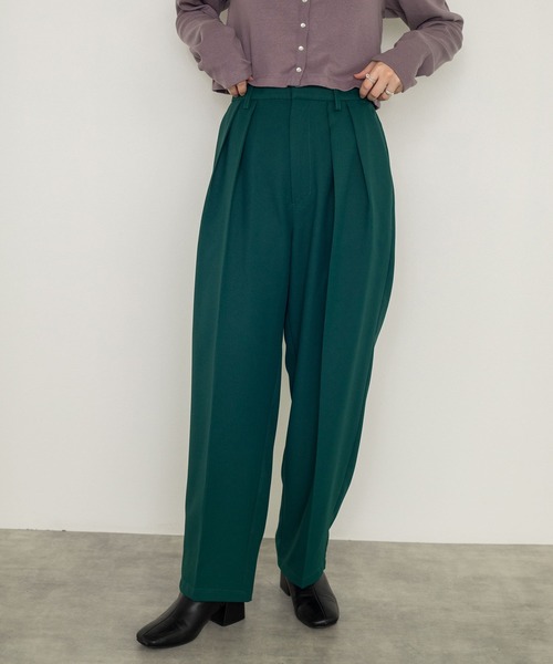 w closet（ダブルクローゼット）の「ポリツイルタックパンツ（その他パンツ・レディース・ブラック/カーキ/グリーン/ピンク系その他・FREE）」の3枚目の写真