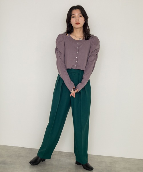 w closet（ダブルクローゼット）の「ポリツイルタックパンツ（その他パンツ・レディース・ブラック/カーキ/グリーン/ピンク系その他・FREE）」の20枚目の写真