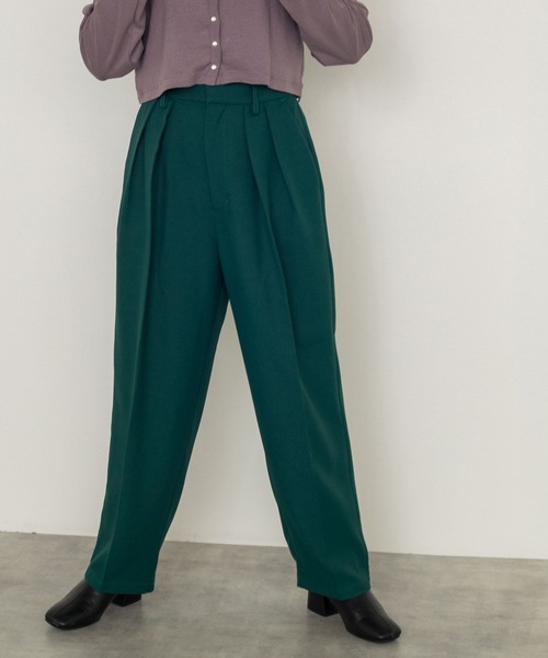 w closet（ダブルクローゼット）の「ポリツイルタックパンツ（その他パンツ・レディース・ブラック/カーキ/グリーン/ピンク系その他・FREE）」の5枚目の写真