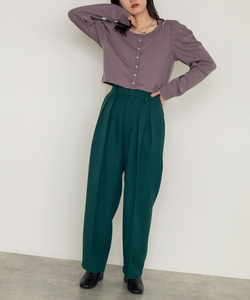 w closet（ダブルクローゼット）の「ポリツイルタックパンツ（その他パンツ・レディース・ブラック/カーキ/グリーン/ピンク系その他・FREE）」の7枚目の写真