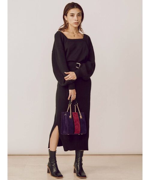 EVRIS（エヴリス）の「ブロッキングフェイクスウェードショルダーバッグ（ショルダーバッグ・レディース・ブラック/ベージュ/パープル・FREE）」の21枚目の写真