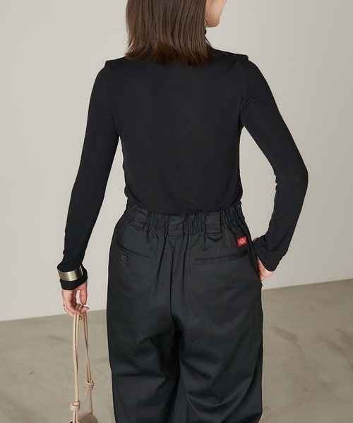 Chaco closet(チャコ クローゼット)の「強撚テンセルタートルネックカットソー(Tシャツ/カットソー・レディース・ホワイト/ブラウン/ブラック/グレー/ベージュ/オレンジ・FREE)」の14枚目の写真