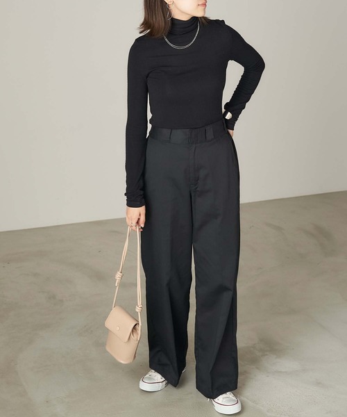 Chaco closet(チャコ クローゼット)の「強撚テンセルタートルネックカットソー(Tシャツ/カットソー・レディース・ホワイト/ブラウン/ブラック/グレー/ベージュ/オレンジ・FREE)」の15枚目の写真