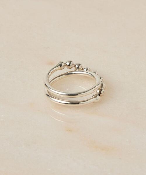 green label relaxing(グリーンレーベルリラクシング)の「<Chainon(シェノン)>ボールダブルライン シルバー リング(リング・レディース・シルバー・FREE)」の2枚目の写真