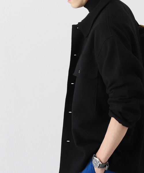 417 EDIFICE（フォーワンセブンエディフィス）の「◆ウールジャージ―ポケットシャツ（ミリタリージャケット・メンズ・ブラック/グレー/ブラウン系その他・MEDIUM/LARGE/SMALL）」の7枚目の写真