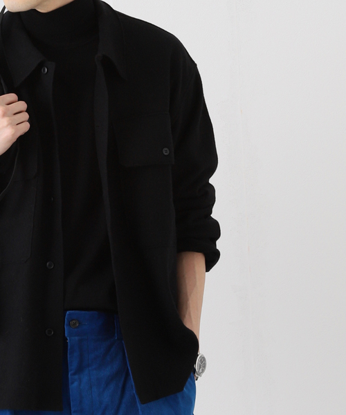 417 EDIFICE（フォーワンセブンエディフィス）の「◆ウールジャージ―ポケットシャツ（ミリタリージャケット・メンズ・ブラック/グレー/ブラウン系その他・MEDIUM/LARGE/SMALL）」の8枚目の写真