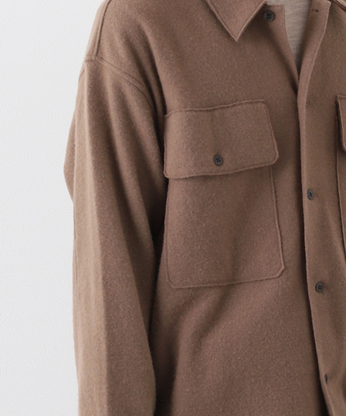 417 EDIFICE（フォーワンセブンエディフィス）の「◆ウールジャージ―ポケットシャツ（ミリタリージャケット・メンズ・ブラック/グレー/ブラウン系その他・MEDIUM/LARGE/SMALL）」の13枚目の写真