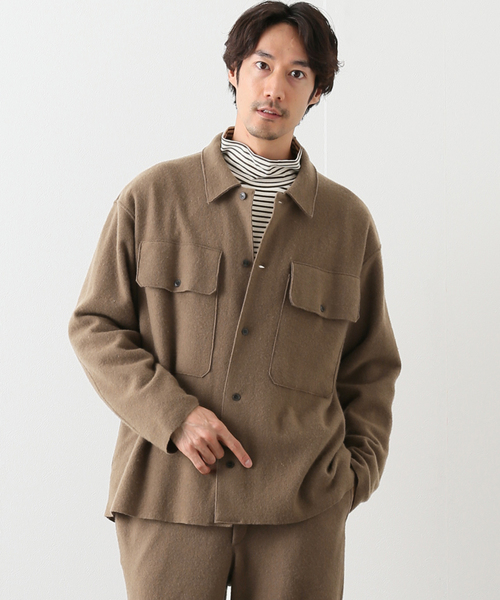 417 EDIFICE（フォーワンセブンエディフィス）の「◆ウールジャージ―ポケットシャツ（ミリタリージャケット・メンズ・ブラック/グレー/ブラウン系その他・MEDIUM/LARGE/SMALL）」の19枚目の写真