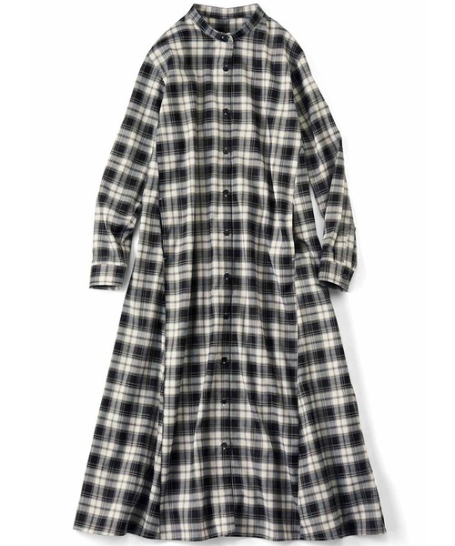 Live in comfort（リブインコンフォート）の「リブ　イン　コンフォート　たっぷり感が素敵なきれいめチェック柄シャツワンピース（シャツワンピース・レディース・オレンジ系その他/ブルーグレー/ホワイト×グリーン/ブラック系その他・SMALL/MEDIUM/LARGE/X-LARGE/XX-LARGE/NM/XXX-LARGE）」の12枚目の写真