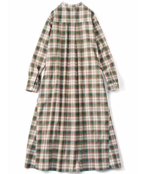 Live in comfort（リブインコンフォート）の「リブ　イン　コンフォート　たっぷり感が素敵なきれいめチェック柄シャツワンピース（シャツワンピース・レディース・オレンジ系その他/ブルーグレー/ホワイト×グリーン/ブラック系その他・SMALL/MEDIUM/LARGE/X-LARGE/XX-LARGE/NM/XXX-LARGE）」の9枚目の写真