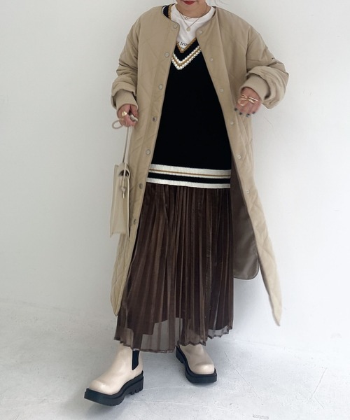 archives（アルシーヴ）の「中綿キルトパイピングロングコート（その他アウター・レディース・ベージュ/ブラウン/アイボリー・MEDIUM）」の15枚目の写真