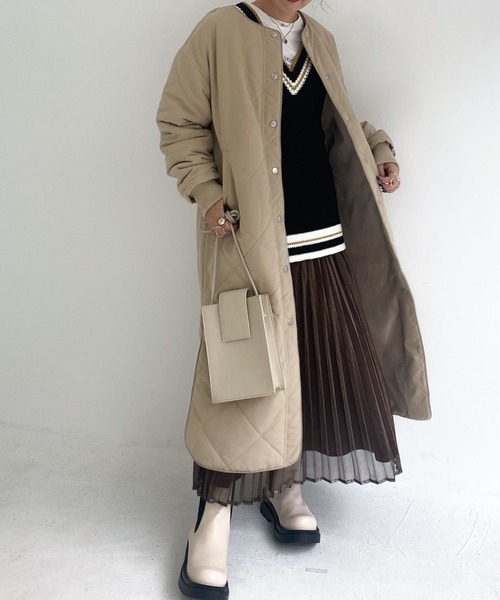 archives（アルシーヴ）の「中綿キルトパイピングロングコート（その他アウター・レディース・ベージュ/ブラウン/アイボリー・MEDIUM）」の16枚目の写真