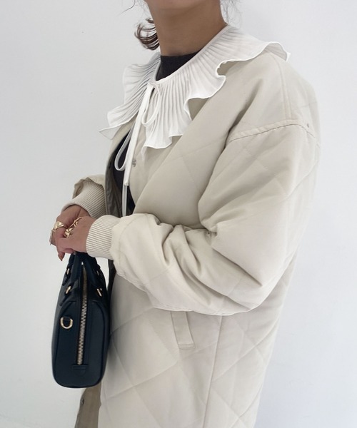 archives（アルシーヴ）の「中綿キルトパイピングロングコート（その他アウター・レディース・ベージュ/ブラウン/アイボリー・MEDIUM）」の9枚目の写真