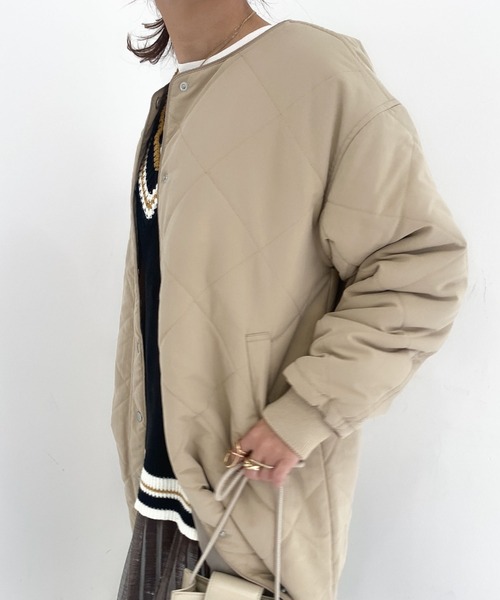 archives（アルシーヴ）の「中綿キルトパイピングロングコート（その他アウター・レディース・ベージュ/ブラウン/アイボリー・MEDIUM）」の19枚目の写真