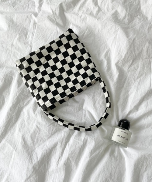 Didot.showroom（ディドット ショールーム）の「checker mini bag（トートバッグ・レディース・ブラック/グリーン・FREE）」の6枚目の写真