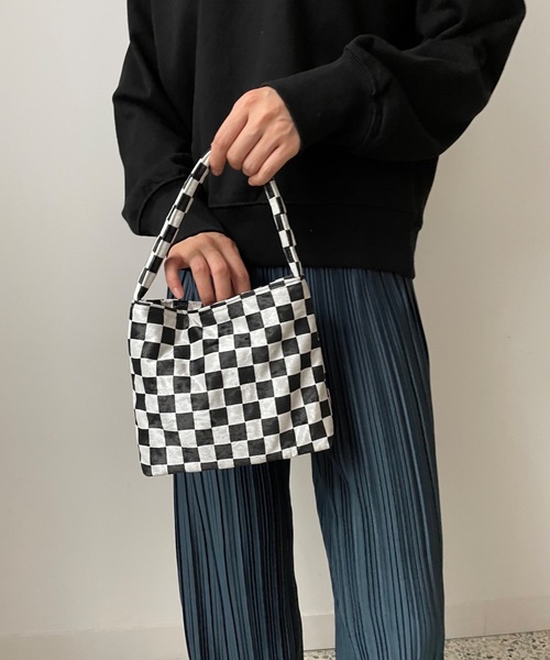 Didot.showroom（ディドット ショールーム）の「checker mini bag（トートバッグ・レディース・ブラック/グリーン・FREE）」の16枚目の写真