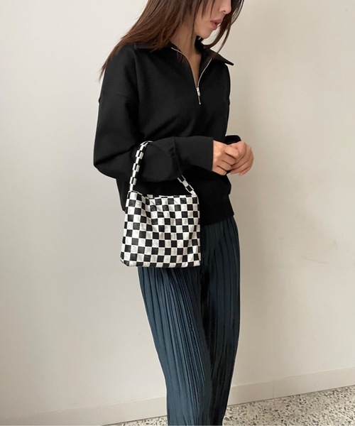 Didot.showroom（ディドット ショールーム）の「checker mini bag（トートバッグ・レディース・ブラック/グリーン・FREE）」の17枚目の写真